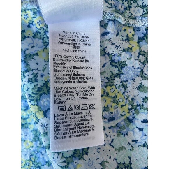 J.Crew Liberty Fabric Palermo Smocked Dress Blue Green Floral XS - Picture 6 of 6